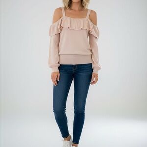 Joie Blush cashmere off the shoulder sweater top size S